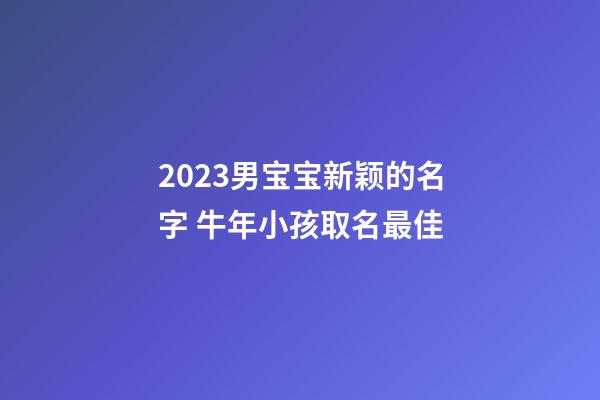 2023男宝宝新颖的名字 牛年小孩取名最佳